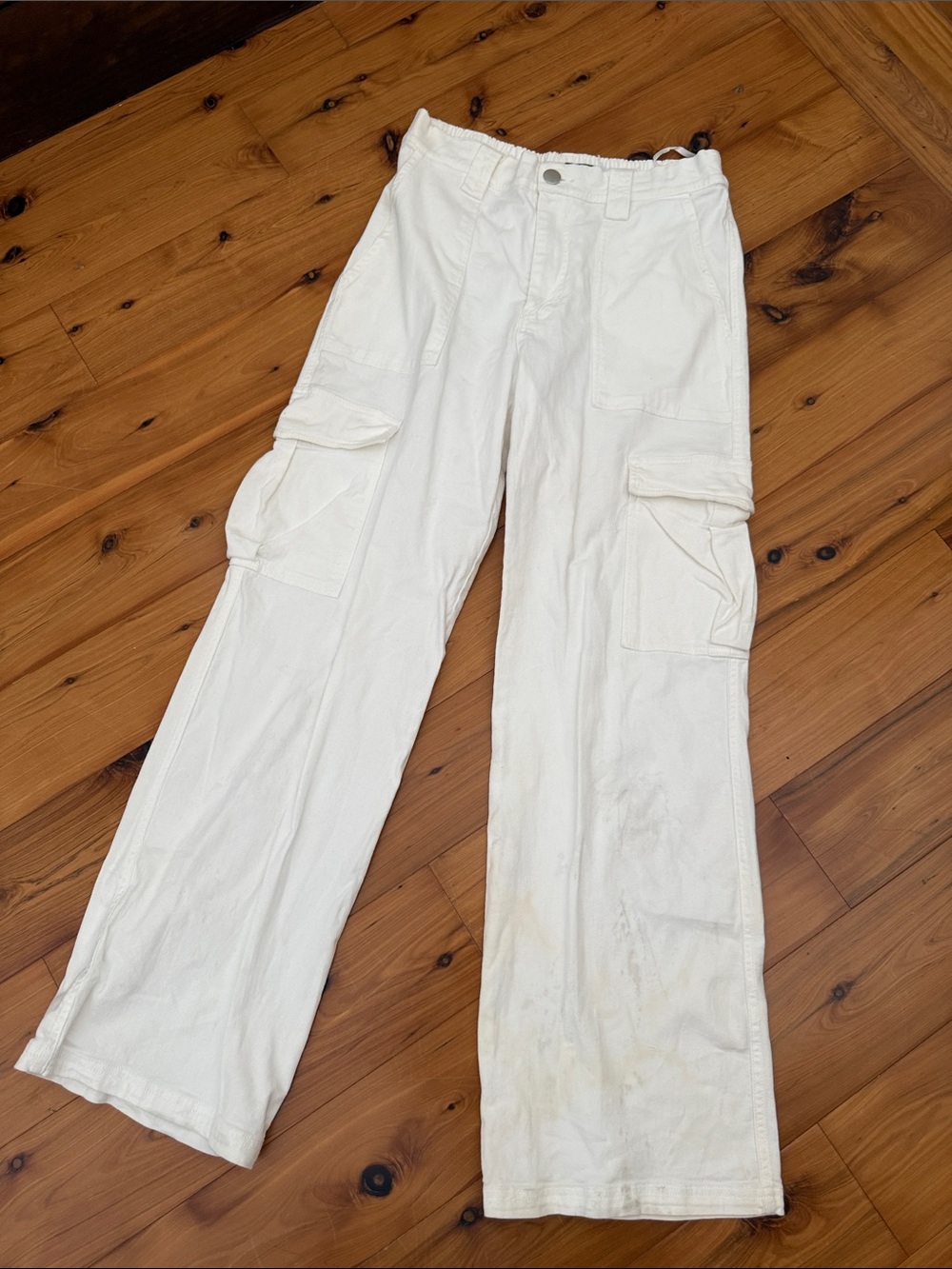 Cotton Candy White Elastic Drawstring Pants